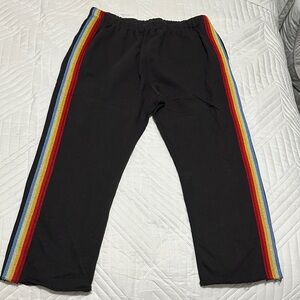 Black Pants with Rainbow Stripes